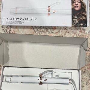 T3 SinglePass Curl X 1.25" White with Rose Gold Accents